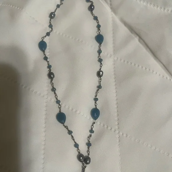 Chic Multicolor Beaded Necklace with Pink Pendant - Picture 2 of 5